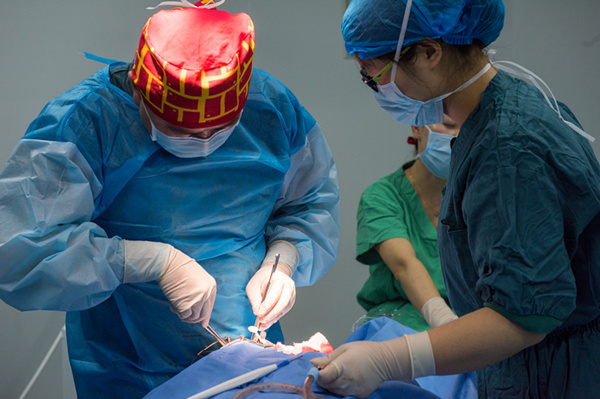 1522215634136328.jpg 駱琦醫(yī)生在為患兒實施唇腭裂修復手術(shù).jpg